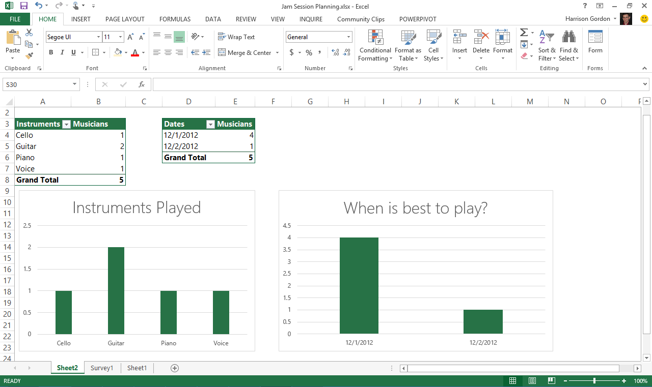 Using Excel For Survey Results